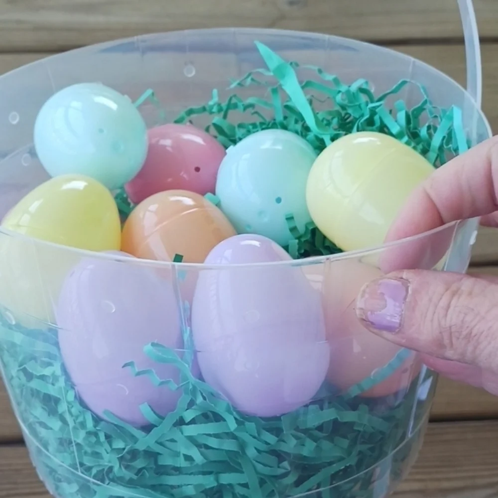 Easter egg clear basket kit  NWT